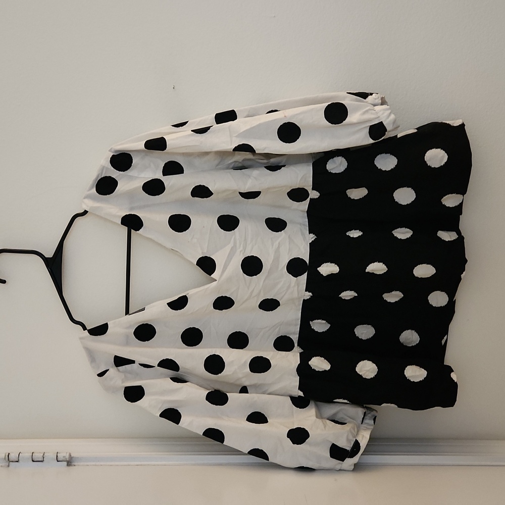 Polka dot peplum shirt